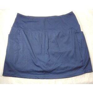 Gradual Women's Navy Blue Athletic Tennis Golf Skort Skirt w/ Pockets - Large
